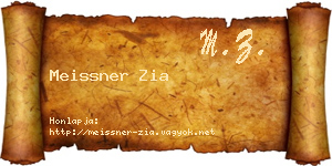 Meissner Zia névjegykártya